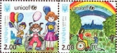 31.05.2013 р. вводяться в обіг поштові марки № 1294, № 1295, надруковані зчіпкою з двох марок, під егідою «UNISEF»